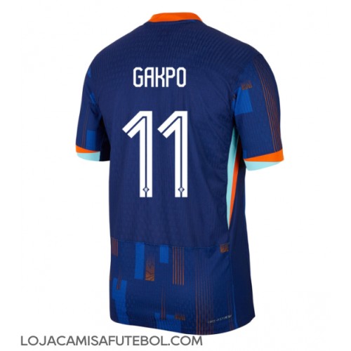 Camisa de Futebol Holanda Cody Gakpo #11 Equipamento Secundário Europeu 2024 Manga Curta